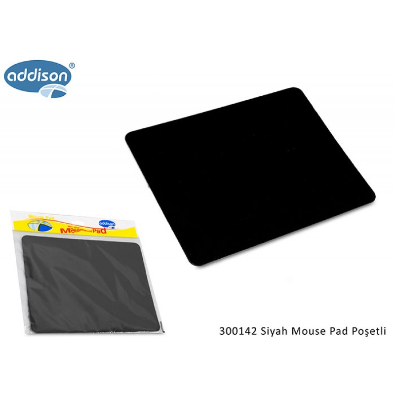 Addison 300142 (300145) Siyah Mouse Pad Poşetli