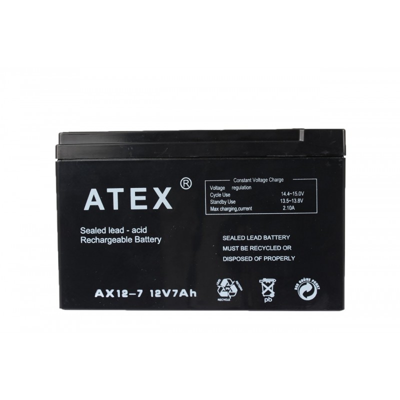 Atex AX-12V 7AH Bakımsız Kuru Akü