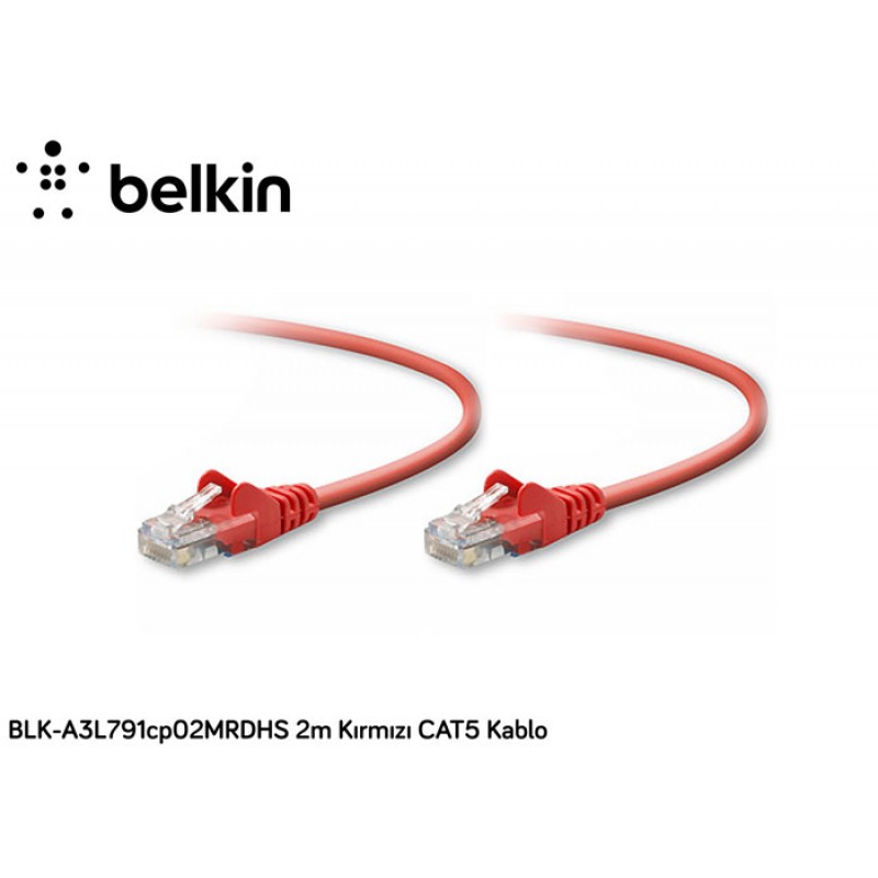 Belkin BLK-A3L791CP02MRDHS 2M Kırmızı Cat5 Kablo