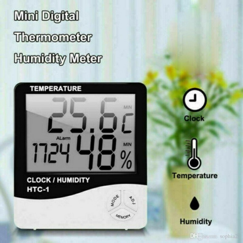 Clock Htc-2 Dijital Nem ve Sıcaklık Ölçer Saat
