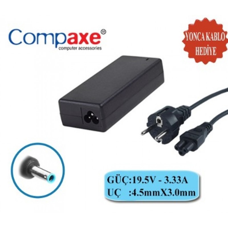 Compaxe CLH-308 Hp 19V-3.33A 4.5-3.0 Pin Notebook Adaptörü