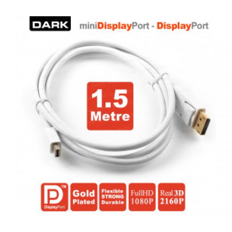 Dark 1.5 Metre Mini DisplayPort - Display Port Kablo
