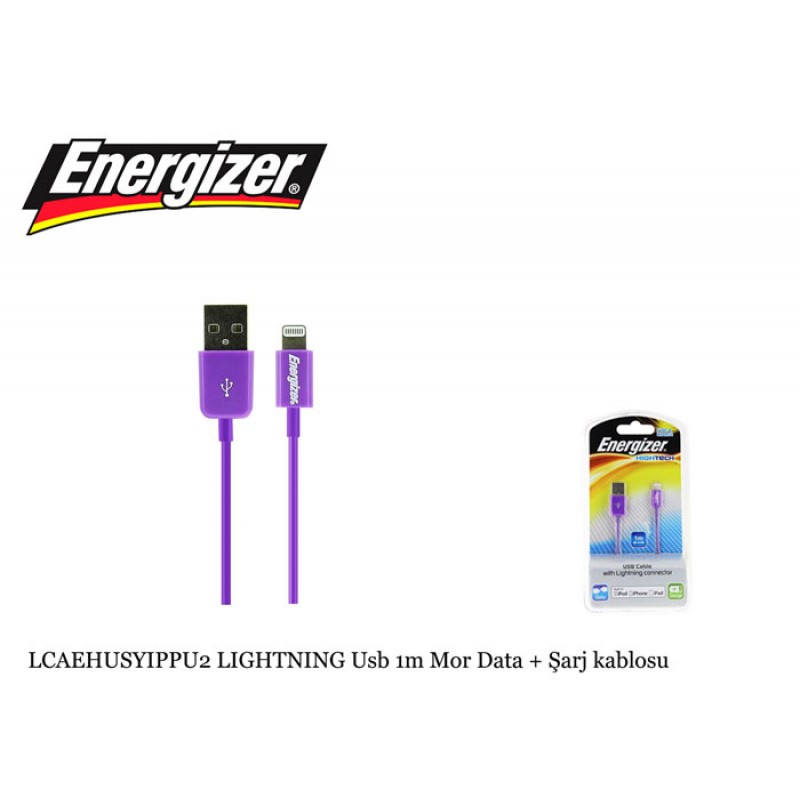 Energizer LCAEHUSYIPPU2 LIGHTNING Usb 1m Mor Data