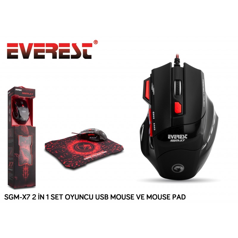 Everest SGM-X7 Usb Siyah Kablolu Gaming Mouse
