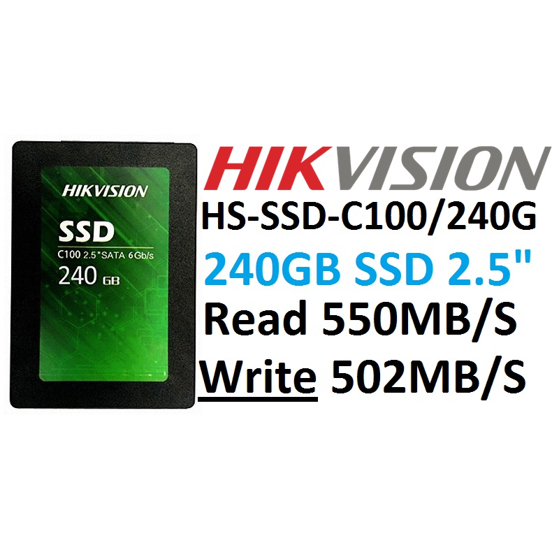 Hikvision 240Gb Ssd Disk Sata 3 Hs-Ssd-C100-240G 550Mb-502Mb Harddisk