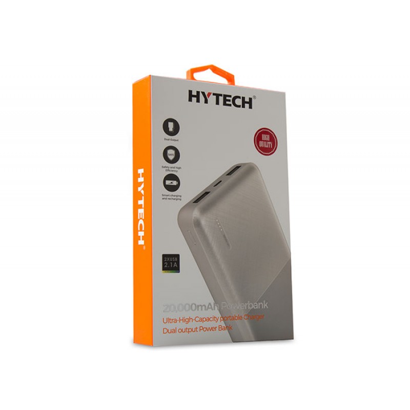 Hytech HP-C20 20000mAh Powerbank 2 Usb Port Beyaz Taşınabilir Pil Şarj Cihazı