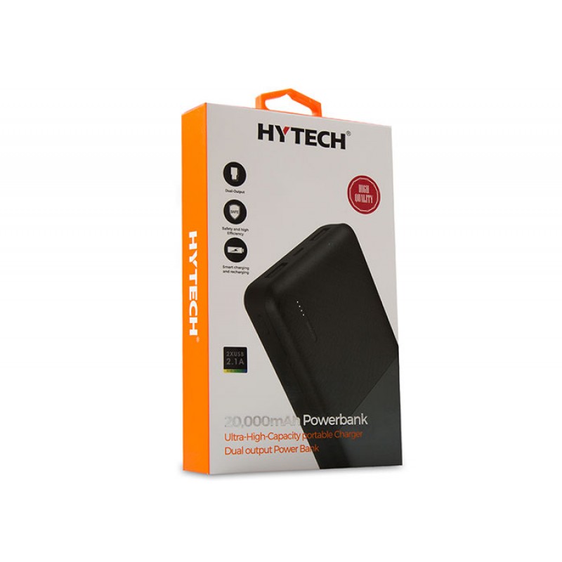 Hytech HP-C20 20000mAh Powerbank 2 Usb Port Siyah Taşınabilir Pil Şarj Cihazı