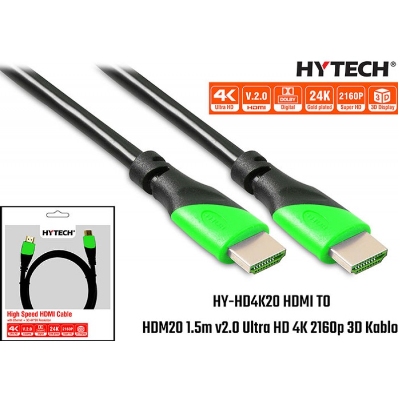Hytech HY-HD4K20 HDMI TO HDMI 20m v2.0 Ultra HD 4K 2160p 3D Kablo