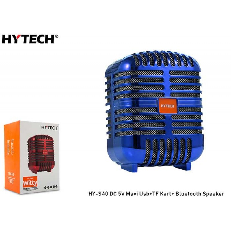Hytech HY-S40 DC 5V Bluetooth Speaker Mavi Usb+TF Kart+