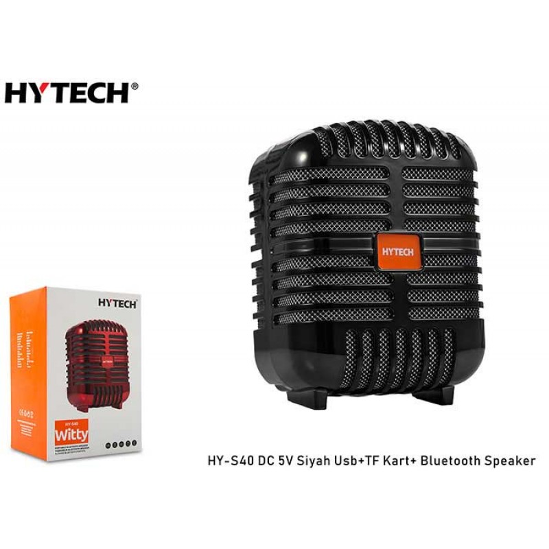 Hytech HY-S40 DC 5V Bluetooth Speaker Siyah Usb+TF Kart