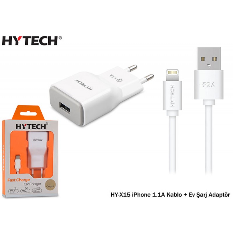 Hytech HY-X15 iPhone 1.1A Kablo + Ev Şarj Adaptör
