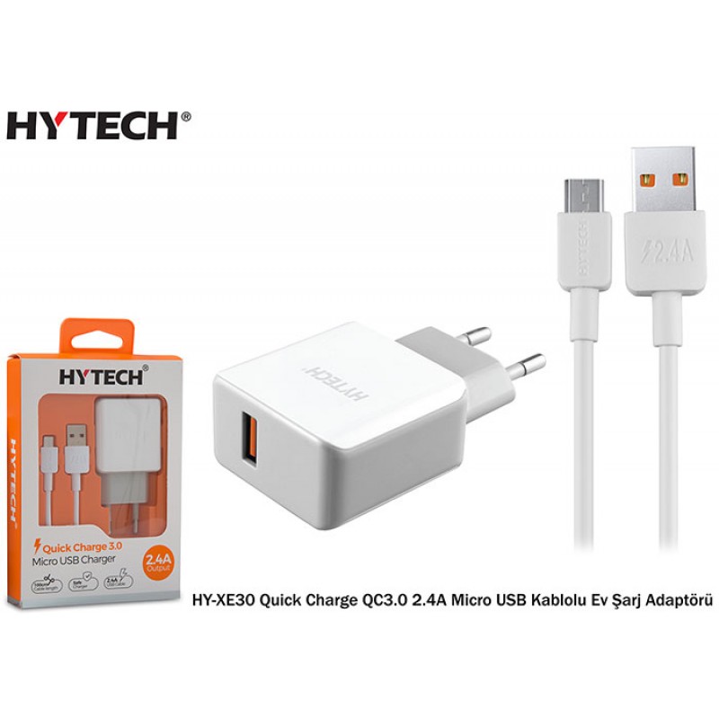 Hytech HY-XE30 Quick Charge QC3.0 2.4A Micro USB Kablo