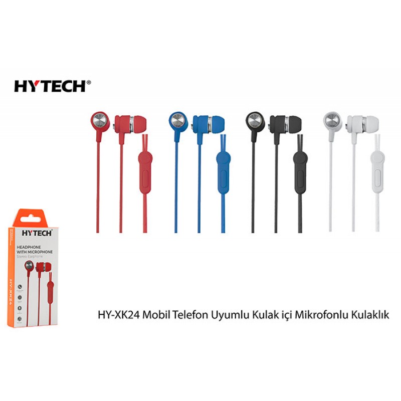 Hytech Hy-Xk24 Mavi Mobil Kulaklık Uyumlu Kulak İçi Mikrofonlu Kulaklık