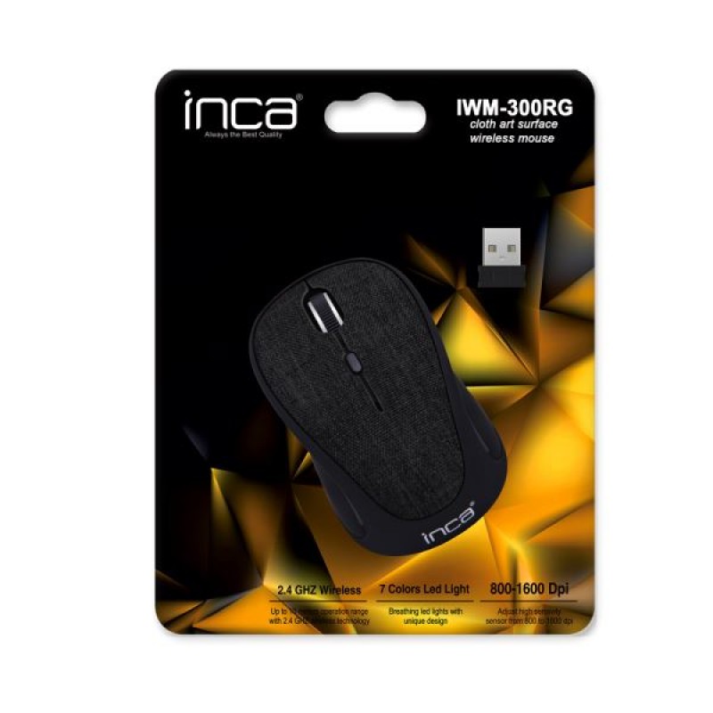 Inca IVM-300RG Kumaş Yüzey 7 Led Wireless Mouse