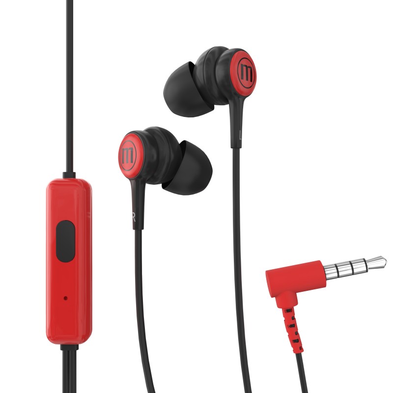 Maxell In-Tips Earphones Kırmızı Kulakiçi Mikrofonlu Kulaklık Tek Jaklı