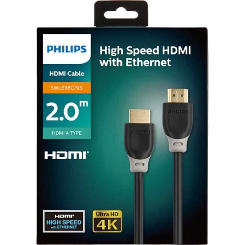 Philips SWL6116c-93 4K 2Mt Altın Uçlu Hdmi Kablo Kutulu  High Speed