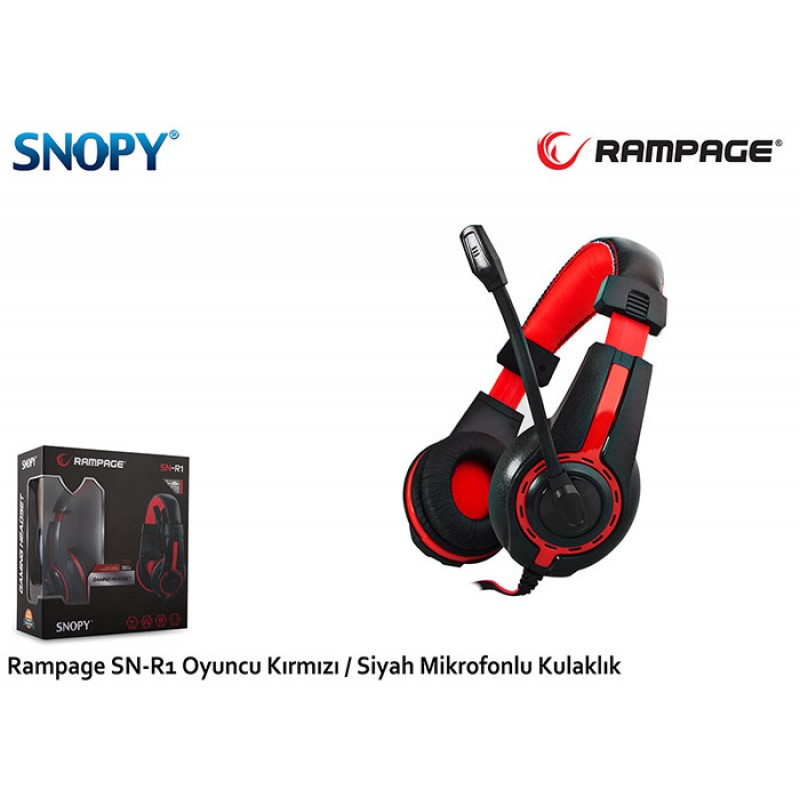 Rampage SN-R1 Kırmızı Siyah Oyuncu Mikrofonlu Kulaklık