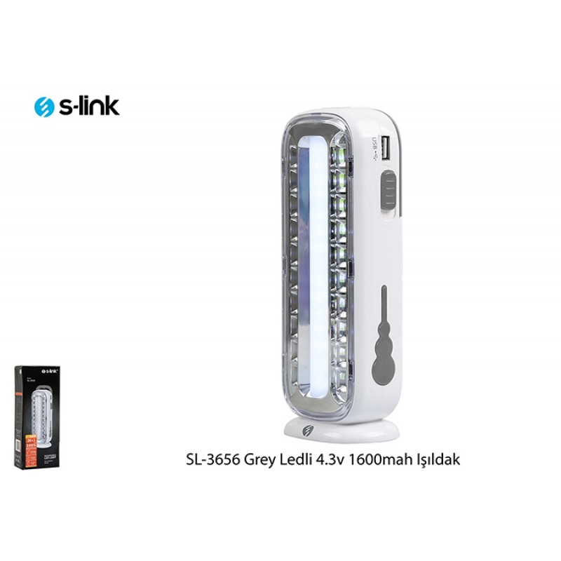 S-link SL-3656 Grey 4.3v 1600Mah (Tüp içi 15 SMD) 20 SMD Ledli Işıldak