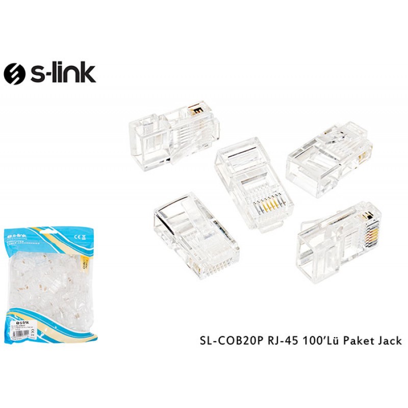 S-link SL-COB25P CAT6 100 Lü Paket Jack UTP