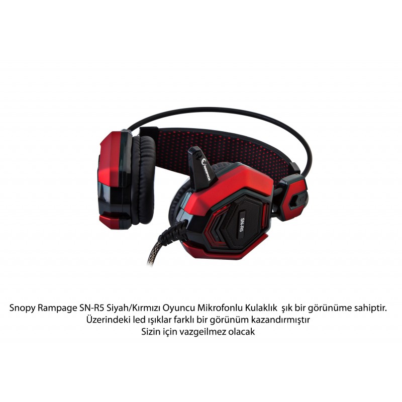 Snopy SN-R5 Siyah-Kırmızı Gaming Baş Üstü Kulaklık