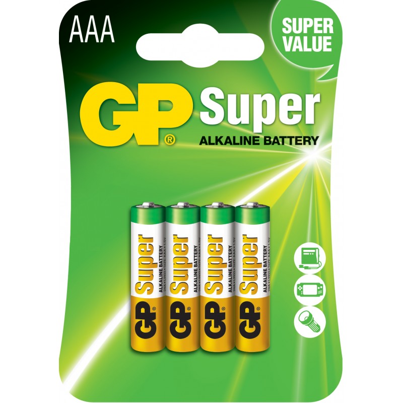 Süper Alkalin LR03 AAA Boy İnce Kalem Pil 4'lü Blister Paket GP24AMTP-2U4