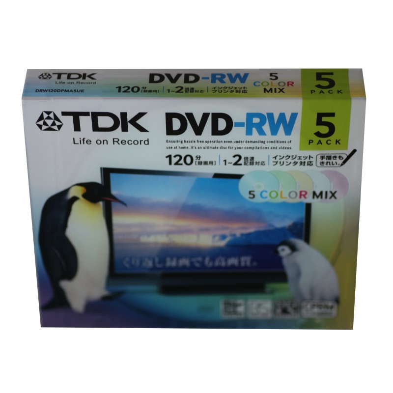 Tdk DVD-RW 4.7GB 120MIN 1-4X 5 li Kutulu Printable