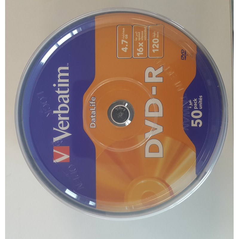 Verbatim DVD-R 50Lİ DataLife 4,7GB 16X 120Min (069724-02)